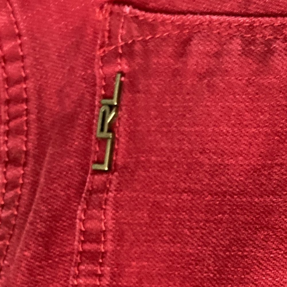Lauren Jeans Co. Ralph Lauren Cranberry Red Petite Modern Straight Women 8P - Picture 10 of 12